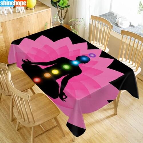Chakras Tablecloth Oxford Fabric Table Cloth Wedding Decoration Rectangular Table Cover For Party Home Decor TV Covers