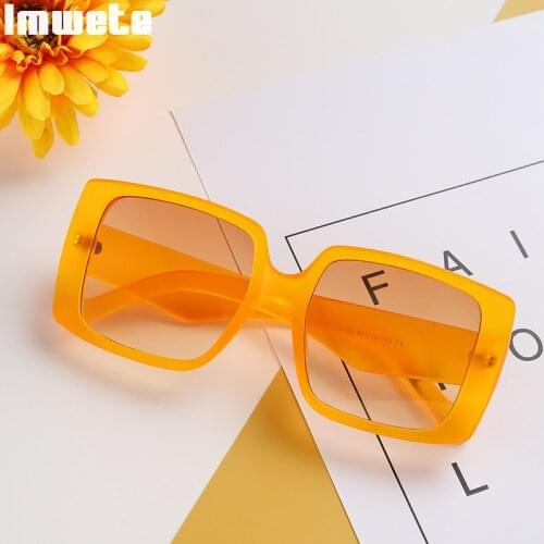 Imwete Square Women Sunglasses For Men Oversized Frame Trend Sun Glasses Unisex Personality Eyeglasses UV400 Sunscreen Eyewear