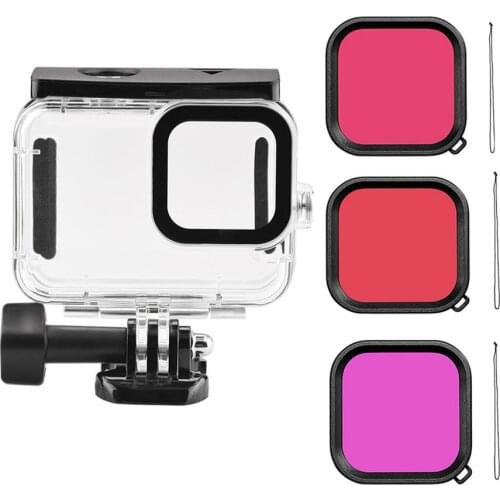 Super Thin Waterproof Filters 3Pcs Red Pink Purple Underwater Diving Filter Set for Gopro Black Original Housing case