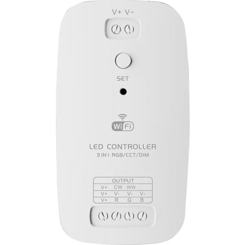 LED Controller Smart WiFi RGB/CCT/DIM Three-In-One FCC High-Power Monochromatic Color Temperature LED Controller