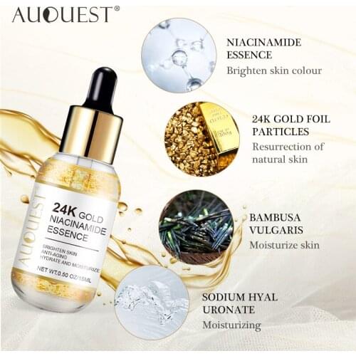 24K Golden Ampoule Face Serum Brightening And Firming Moisturizing Liquid 24K Gold Niacinamide VC Face Skin Care Beauty TSLM1