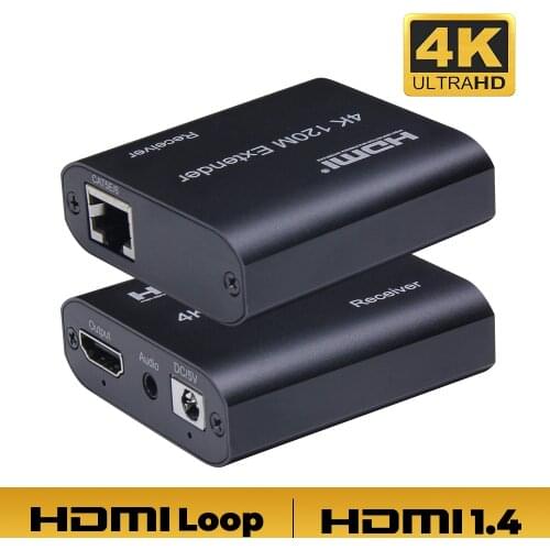 Extender HDMI over Ethernet 4K hdmi extender cat5/6 cable up to 60M HDMI to RJ45 converter extender for PS4 apple TV NS Switch