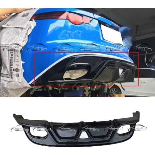 Carbon Fiber Rear Lip Bumper Spoiler Diffuser For Jaguar F-TYPE 2018 - With LED Light QUAD Exhaust Pipe Outlet Car Styling