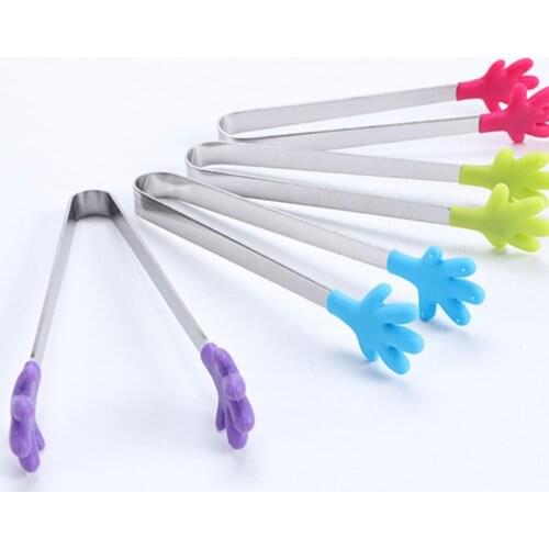 1pcs Mini Silicone Hand Shape Pancakes Cookies Tongs Serving Clips Kitchen Gadgets