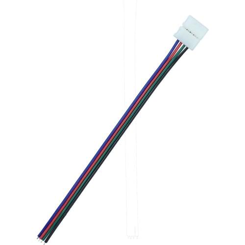 10mm 4pin RGB Led Strip Connector wire Clip Cable For 5050 RGB LED Strip Ribbon Tape free shipping
