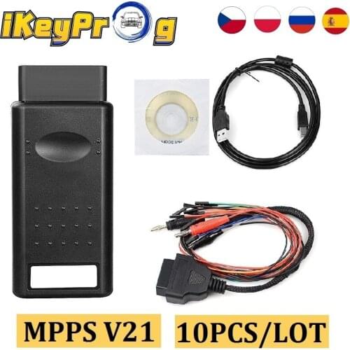 10PCS/LOT MPPS V21 V16 V18 Auto ECU Chip Tuning Interface MPPS For EDC15 EDC16 EDC17 Multi-Language Remap Cable 4.8 CAN Flasher