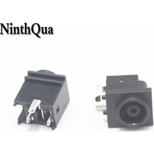 2pcs DC Power Socket Jack 6.0*4.4mm 3pin Connector 6.5*4.4mm DC Outlet Supply Barrel-Type Right Angle PCB Mount Black