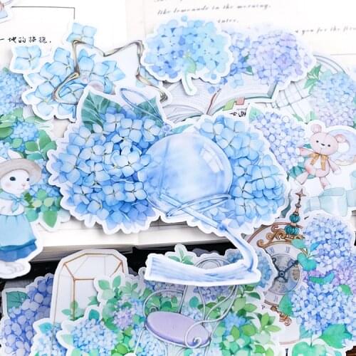 21pcs cute Hydrangea Beautiful flower stickers scrapbooking decoration hand book material TN set of restoring ancient ways phone