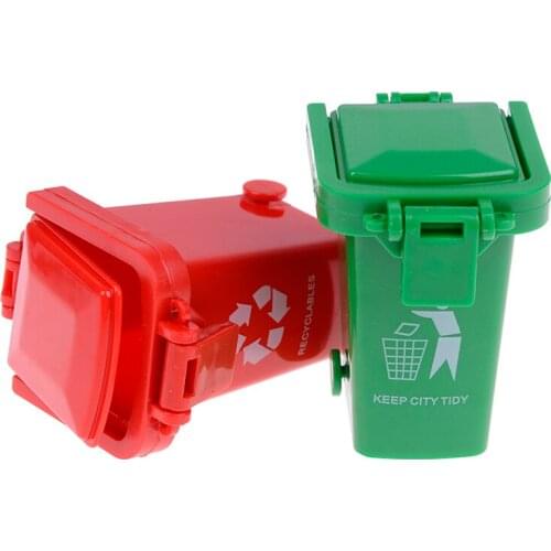 3pcs/pack Wholesale Creative Toys Trash Garbage Trucks Cans Mini Curbside Vehicle Bin Toy