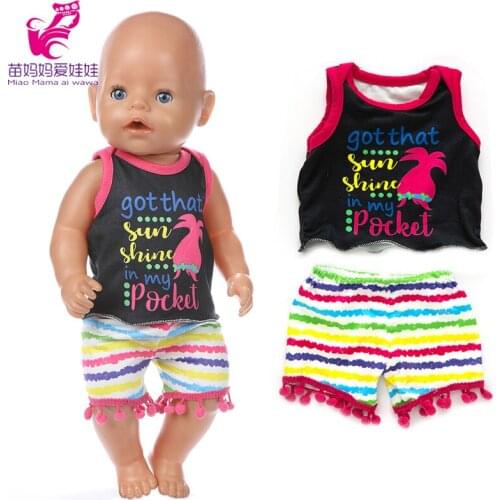 45cm Baby new born Doll go fishing summer shirt pants for baby dolls clothes 18" American OG girl Doll Coat