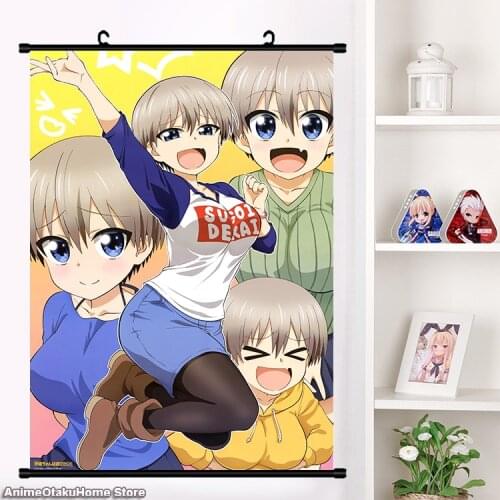 Anime Uzaki-chan wa Asobitai! Hana Uzaki Ami Asai Wall Scroll Mural Poster Cartoon Wall Hanging Poster Home Decor Collection Art