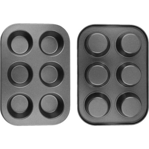 6-Cup Non-Stick Cake Mold Baking Cupcake Tray Pan Kitchen DIY Bakeware Tool