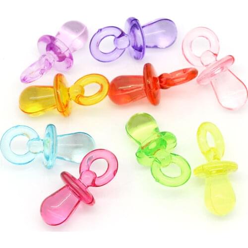 Free Shipping 50PCs Mixed Baby Pacifier Acrylic Charm Pendants 31x15mm Jewelry Findings Wholesale J2248