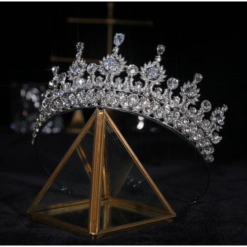 Zircon Crown Wedding Hair Accessories Rhinestone Baroque Headband Adult Gift Hairband Bridal Tiaras HQ0075