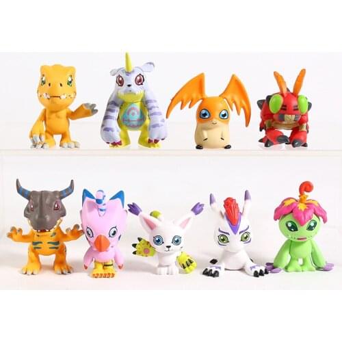 Digimon Adventure Agumon Gabumon Piyomon Tentomon Palmon Gomamon Patamon Tailmon Tentomon Figures Toys 9pcs/set