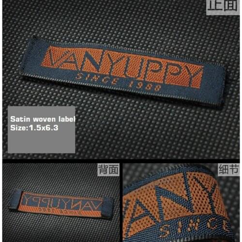 ZeQi 1000pcs/lot customized design garment satin labels/clothing labels/silk screen woven label tag