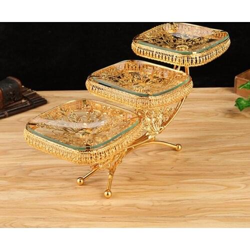 European style glass fruit plate creative candy plate Home Hotel KTV decoration melon seed cake flower tea fruit plate