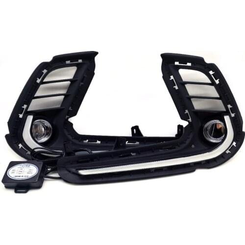 Car Daytime Running Lights Front Bumper White DRL Driving Fog Lamp Kit for Hyundai Elantra 2017 2018 (NOT Fit Elantra GT)