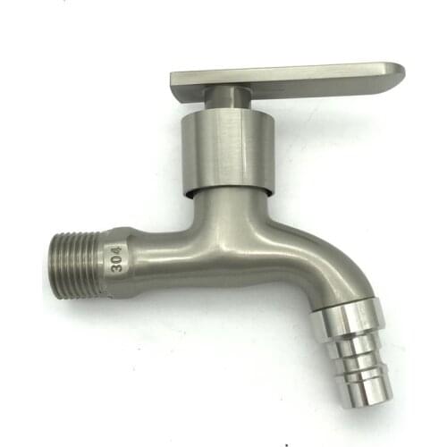 G1/2'' Washing Machine Tub Tap 304 Stainless Steel Brushed Clod Water Faucet Wall Mount Outdoor Garden Faucet