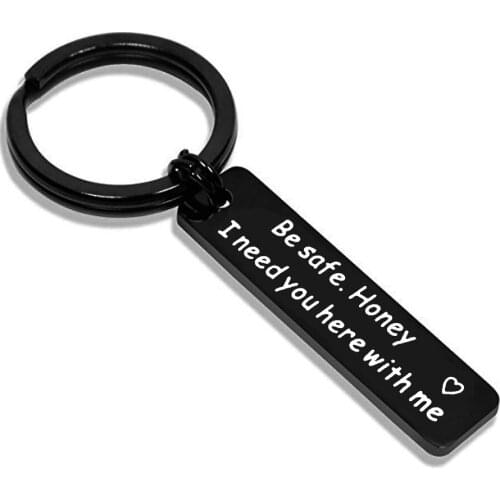 Metal Black Be Safe Honey Keychain Keyring Car Bag Charm Couple Boyfriend Girlfriend Cute Funny Keychain Keys Accesorias