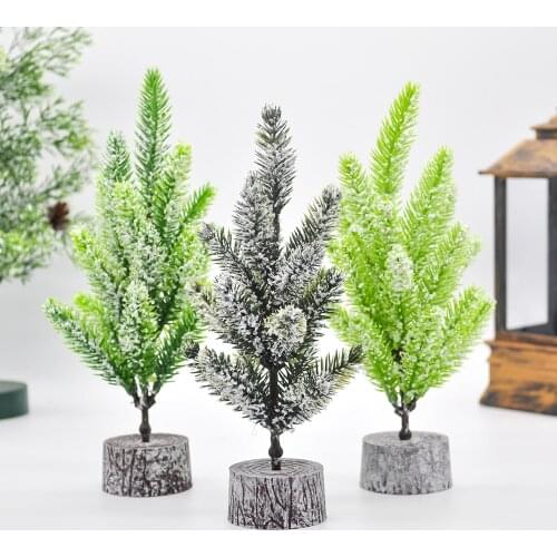20CM White Snow Encrypted Green Tree Mini Artificial Christmas Tree Desktop Decoration New Year Home Decoration