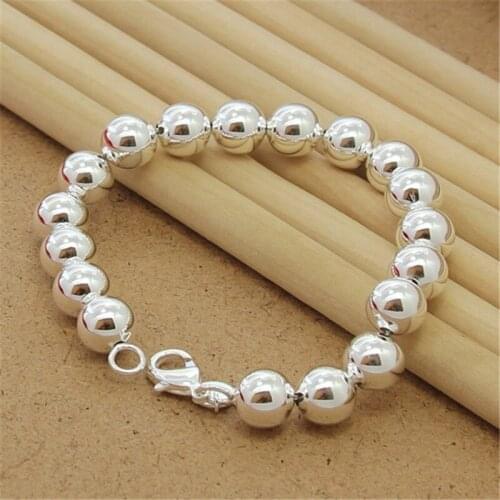 Hip Hop Mens 925 Silver Bracelet 4MM Bamboo Bracelet Bead Fashion Treasure Gift
