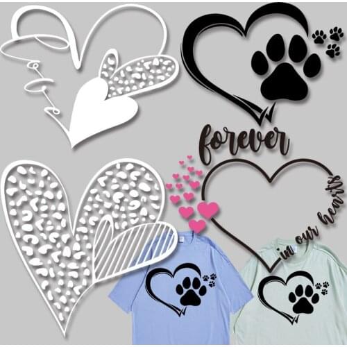 Love Heart Stickers on Clothes Garment Accessories Applique on Clothes Washable Heat Transfer PVC Patch
