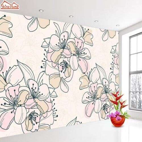 Retro Floral Customs Wallpapers for Living Room Wall Paper 3d Photo Wallpaper Walls Papers Home Decor Contact Paper Murals Rolls