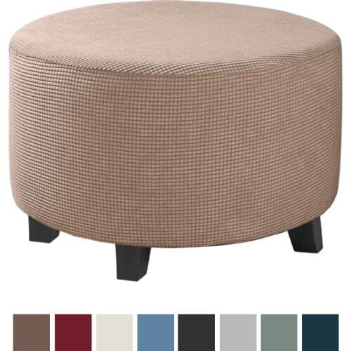 Stretchable Jacquard Fabric Ottoman Slipcover Removable Covers Washable