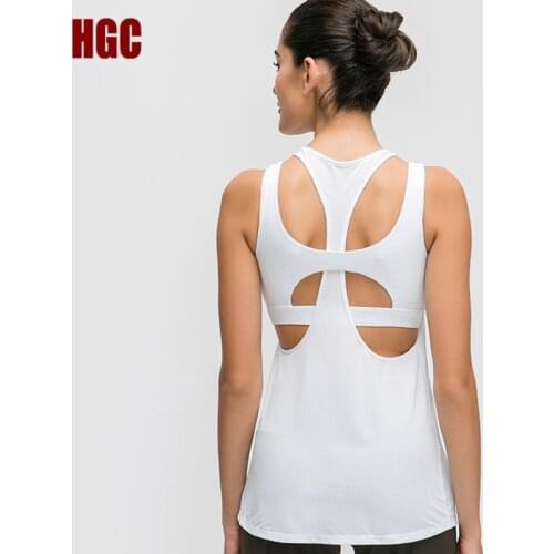 Sports Top Women Gym Vest Bra One Piece Work Back Jacquard Blouse Breathable Loose Elastic Workout Halter Fitness Tank HGC