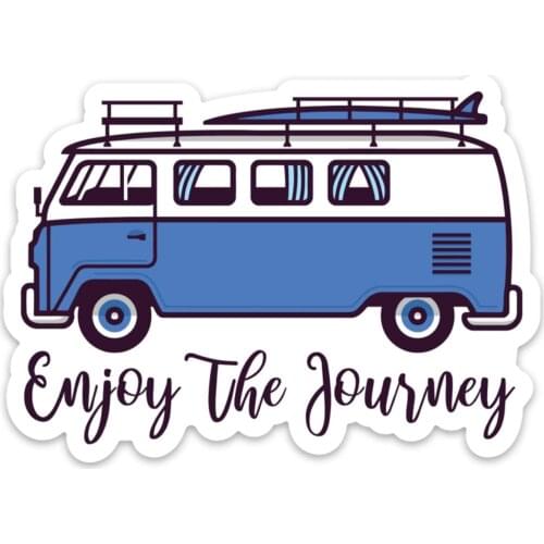 Stickeroonie Enjoy The Journey Sticker Decal Adventure Surf Camping 4" x 3" for Laptop Water Bottle 20*15cm