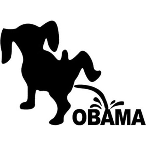 16*11CM OBAMA Dog Urine Reflective Car Sticker Decorative Decals Personalized Car Stickers Fun CT-488