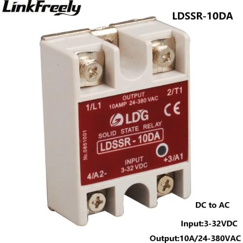 SSR-10DA 10A Solid State Relay 24V -280VAC Output Input 3V 3.3V 5V 12V 24V DC AC SSR Relay Board SSR 10DA 25DA 40DA 50DA 60DA