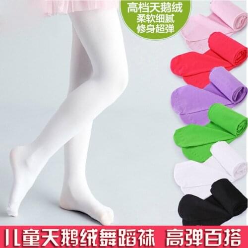 Spring and Summer Clothing Childrens Pantyhose Velvet Candy Color White Girls Dance Tights Primer Stockings Baby Stockings