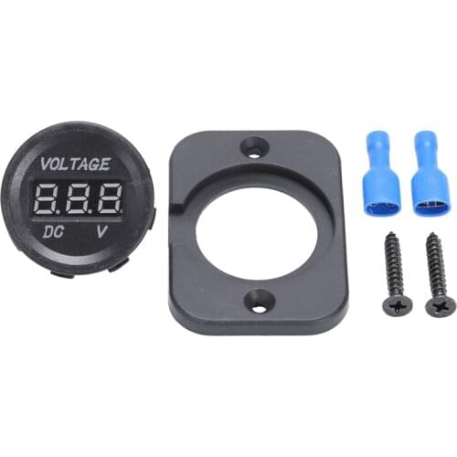 12V-24V Waterproof Car Motorcycle LED Digital Display Voltmeter Voltage Meter Black