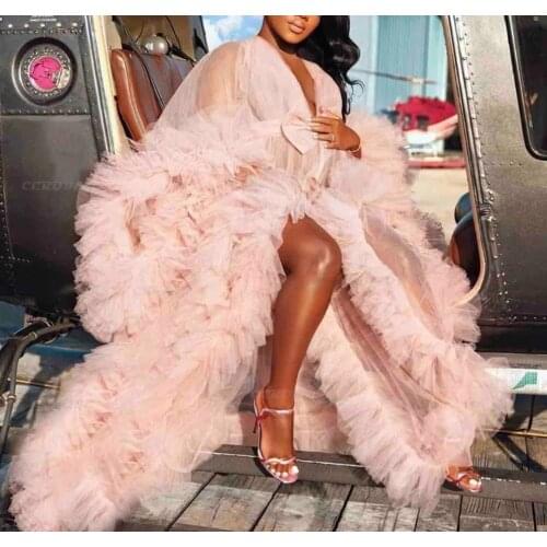 Women Pajamas Transparent Nightgown Gauze Ladies Sexy Robe Underwear Long Dressing Gown Wedding Party Pregnancy Photoshoot Dress