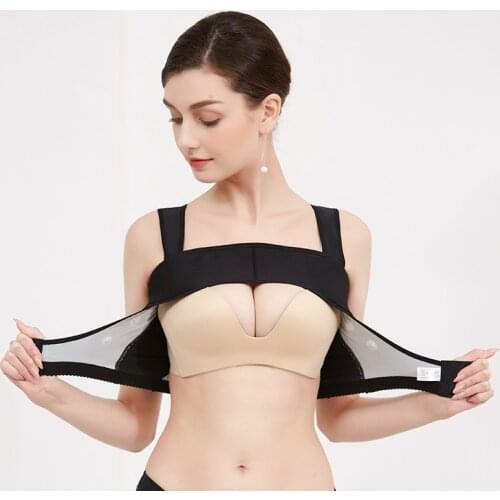 Women Front Closure Bra Post-Surgery Shaper Underwear Compression Posture Corrector Crop Top with Breast Support Band