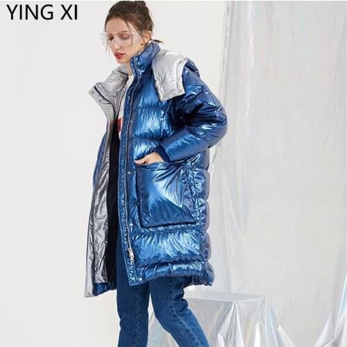 2019 Winter Womens Mid Length New Down Jacket White Duck Down Hooded Big Pocket Fashion Down Coats