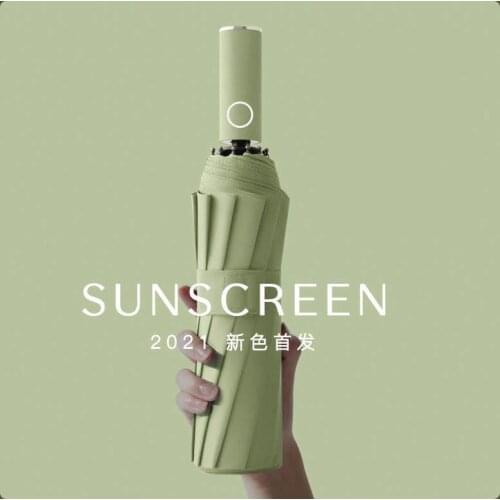 Automatic 3-Folding Business Men Umbrella Portable Anti-UV Sun Parasol for Rainny and Sunny Day