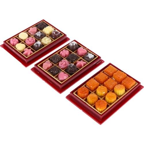 1/6/12 Dollhouse Miniature Chocolate Gift Box Mini Play Toy Model Doll House Kids Play Kitchen Food For Dolls Accessories