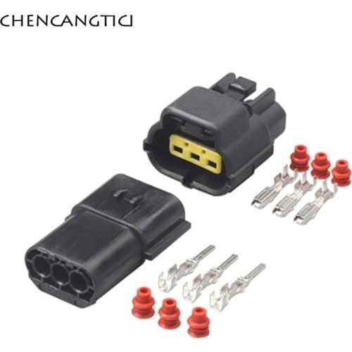 5 Sets 3 Pin Way Auto Waterproof Wire Connector Car Sealed Truck Denso Female Or Male Socket Plug 174359-2 174357-2