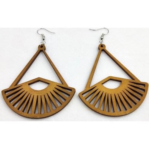 1 Pair Good Quality Wood Earrings Organic brown Hollow African Woman Wooden Brincos Pendant Many styles