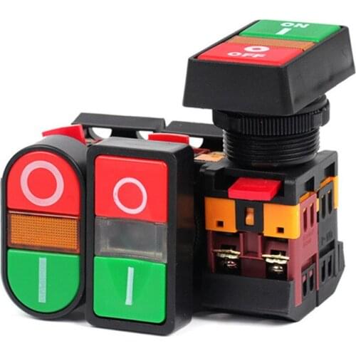 1pcs two-position button APBB-22N/PPBB-30N/AS-22N two-button two-position lighted control switch reset 220V