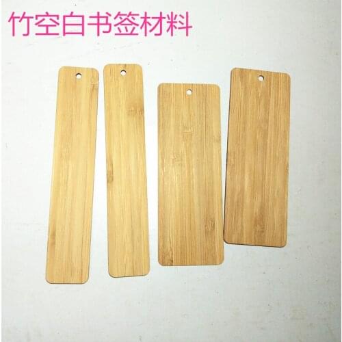 10pcs blank bamboo rectangle shape blank bamboo bookmark diy craft decoration
