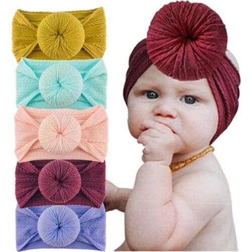 15Pcs/ Lot Cute Donut Nylon Headband Princess Hair Accessories Infant Baby Bandage Children Fashion Tiara Headwrap