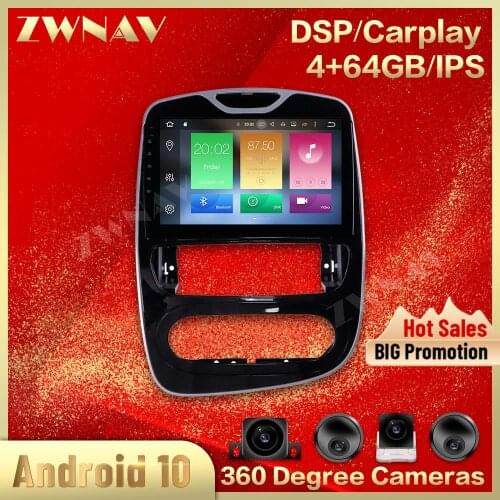 360Cameras IPS Screen For Renault Clio 2016 2017 2018 Android 10.0 Multimedia Player Car Screen Audio Radio Navigation Recorder