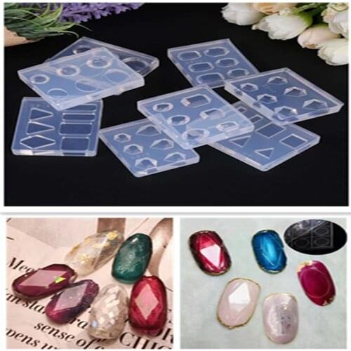 3D Carving Silicone Mold Nail Stamping Camellia/Shell/Bow Tie/Star Pattern DIY UV Gel Acrylic Crystal Nails Template ZS 8 Style