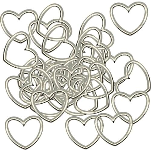 5pcs Sliver Alloy Heart Circle Rings DIY for Womens Choker Leather Necklace