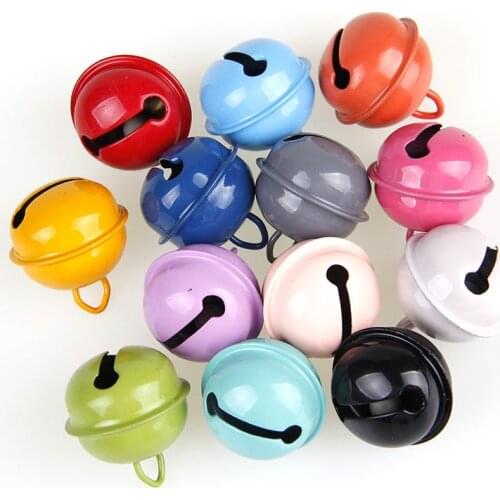 6pcs 22mm Metal Jingle Bells Painted Color For Diy Keychain Pet Dog Christmas Tree Decor Crafts Accessories Ornaments Bead