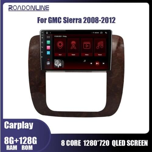 Roadonline For GMC Sierra 2008-2012 Android 10 Octa Core 6G 128G Car Radio Multimedia Player Auto Stereo With Screen